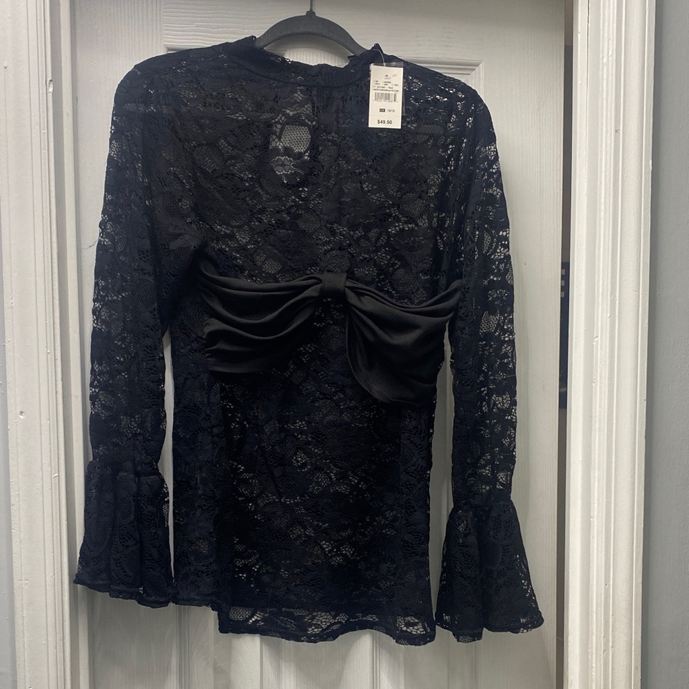 Ashley Stewart Black Lace Top